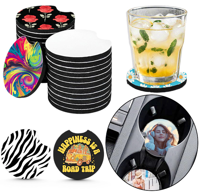 Coaster Sublimation Blank - 10/20 pièces de dessous de verre