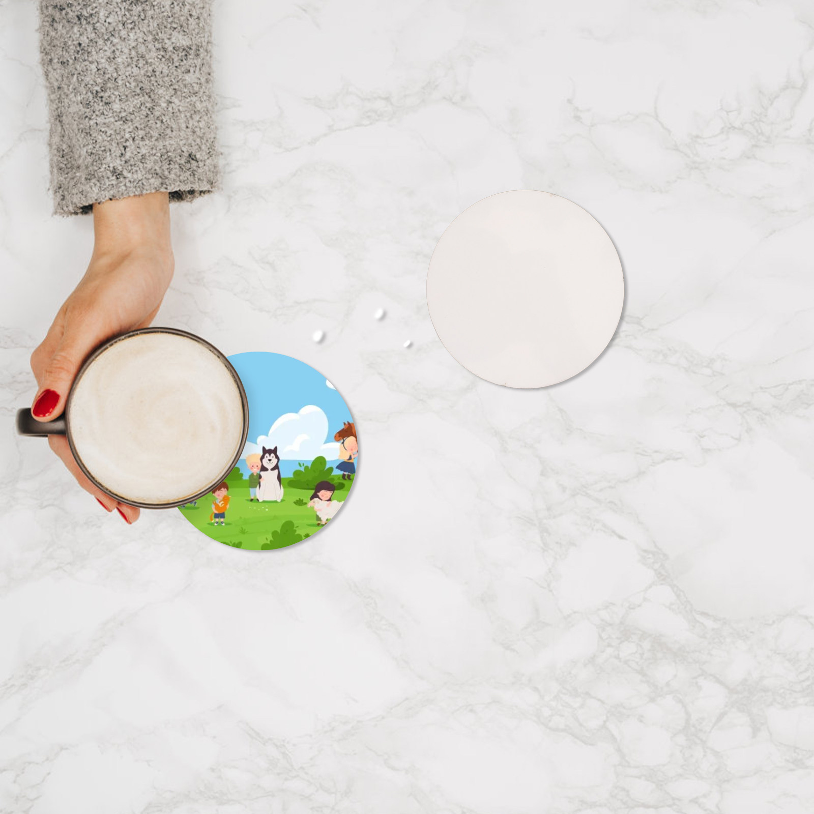 Coaster Sublimation Blank - 10 pièces de sous-verres en bois